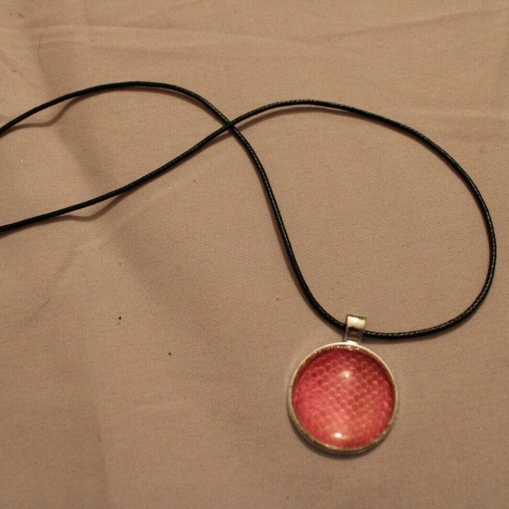 Snakeshed Necklace Pink Snakeskin Pendant Ball Python Shed Handmade